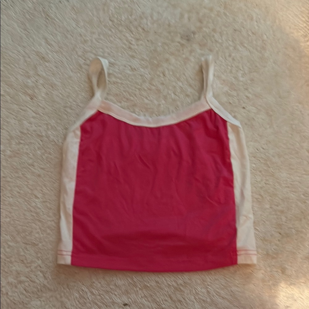Pink and White Tank Top